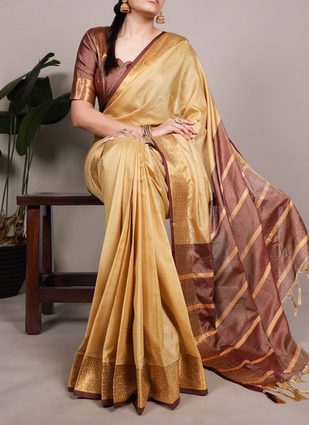 Ynf7408 Poly Cotton With Zari Weaving Work Sarees Wholesale In India
